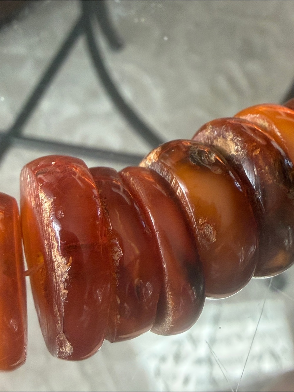 Vintage Soviet USSR Amber Necklace 70g, 60+ Years Old, Large Amber Beads - Picture 2 of 10